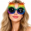Tropikal Ananas Tasarımlı Renkli Hawaii Parti Gözlüğü (5047)