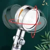 Turbo Duş Başlığı Su Tasarruflu 360 Hareketli Pervaneli Tazyikli Tuşlu Duş Başlığı (5047)