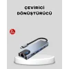 Type-C Çoklu Dönüştürücü – Alüminyum Gövde, Hızlı Veri Aktarımı ve Şarj Desteği