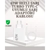 Type-C Uyumlu 67W Turbo Hızlı Şarj Aleti Akıllı Koruma Sistemli