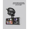 Üç Kameralı Araç Kamerası Full HD Gece Görüş  G-Sensör