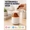 Ultrasonik Alev Efektli Aromaterapi Difüzörü USB Şarjlı ve Otomatik Kapanma Özellikli