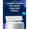 USB Alıcılı Kablosuz Klavye Mouse - Geniş Uyumluluk, Sessiz Tuşlar