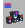 USB Bağlantılı RGB 2.1 Hoparlör Seti Derin Bas ve Renkli Işık