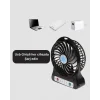 USB Girişli Taşınabilir Masaüstü Mini Fan – 3 Kademeli Hız, Şarjlı, Işıklı, Sessiz Çalışma