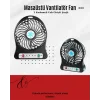 USB Girişli Taşınabilir Masaüstü Mini Fan – 3 Kademeli Hız, Şarjlı, Işıklı, Sessiz Çalışma