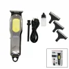 USB ŞARJLI - LCD GÖSTERGELİ SAÇ KESME TRAŞ MAKİNESİ GÖVDE KROM KAPLAMA  SHC-1903 (5047)