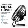 USB ŞARJLI - METAL GÖVDE 14.5X7.5X15CM MİNİ MASAÜSTÜ FAN - VANTİLATÖR EFN-482 (5047)