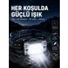 USB Şarjlı Mini LED KAFA Feneri 50m Odak 150m Geniş Aydınlatma Yeni Nesil