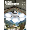 USB ve Solar Şarjlı Katlanabilir 5 Taraflı LED Lamba