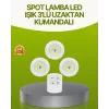 Uzaktan Kumandalı 3 Lü Kablosuz Led Spot Lamba Seti Yapışkanlı Pratik Kullanım
