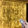 Uzaktan Kumandalı LED Perdeye Takılabilen Kancalı Işık Usb 3x3 Metre Peri Perde LED (5047)