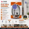 VAKUMLU - KROM LÜKS DUŞ SETİ METAL YAYLI HORTUM=150CM MAFSAL (5047)