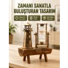 Vintage Kum Saati + Deniz Feneri Modeli – Ahşap Gövdeli Masa Üstü Dekor Yeni Nesil