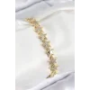 VIP Pirinç Zirkon Taşlı Yıldız Model Gold Renk Kadın Bileklik