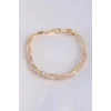 Vip Seri Pirinç Zirkon Taşlı Gold Renk Sarmal Model Bileklik