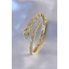 VIP Seri Yılan Model Gold Renk Kadın Kelepçe Bileklik