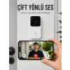 Wi-Fi Beyaz Görüntülü Kapı Zili  HD Kamera, Gece Görüşü ve Çift Yönlü Konuşma Özellikli
