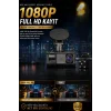 Wifi 1080p 3 Kameralı Araç İçi Kamera Lcd Ekranlı Gece Görüşlü G Sensörlü Geniş Açılı