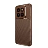 Xiaomi Mi 14t Pro Kılıf Auto Focus Karbon Kapak - Kahverengi