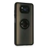 Xiaomi Pocophone X3 Kılıf Montreal Yüzüklü Silikon Kapak - Siyah