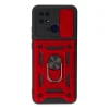 Xiaomi Redmi 10c Kılıf Pars Lens Yüzüklü Silikon - Kırmızı