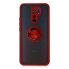 Xiaomi Redmi 9 Kılıf Montreal Yüzüklü Silikon Kapak - Kırmızı