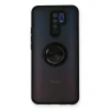 Xiaomi Redmi 9 Kılıf Montreal Yüzüklü Silikon Kapak - Siyah