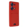 Xiaomi Redmi Note 13 Pro 4g Kılıf Kelvin Kartvizitli Silikon - Kırmızı