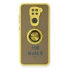 Xiaomi Redmi Note 9 Kılıf Montreal Yüzüklü Silikon Kapak - Sarı