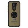 Xiaomi Redmi Note 9 Kılıf Montreal Yüzüklü Silikon Kapak - Siyah