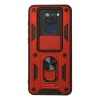 Xiaomi Redmi Note 9 Kılıf Pars Lens Yüzüklü Silikon - Kırmızı