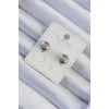 Xuping Gümüş Renk Minimal Bombeli Oval Küpe