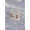 XUPİNG Rose Renk Zirkon Taşlı İşlemeli Halka Küpe