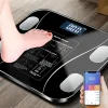 Yağ Ölçer Fonksiyonlu Dijital Baskül Elektronik Tartı Akıllı Bluetooth Lcd Dijital Ekran Ev Vücut (5047)