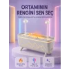 Yağmur Efektli Hava Nemlendirici 280 ML Aromaterapi Difüzörü Alev Modlu Uzaktan Kumandalı