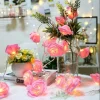 Yapay Gül Tasarımlı Dekoratif Led Işık Gül Detaylı Led Işık Pilli (20 Gül)