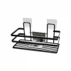 YAPIŞKANLI ASKILI ÇOK AMAÇLI SİYAH KARE BANYO RAF (5047)
