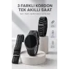 Yeni Nesil Akıllı Saat Bluetooth Görüşme, Sağlık Takibi, AMOLED Ekran ve 3 Kordon Seti