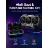 Yeni Nesil Akıllı Saat Ve Bluetooth Kulaklık Titreşim Bildirimleri Uyku Takibi