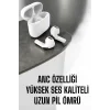 Yeni Nesil Pro Bluetooth Kulaklık Uzun Pil Ömrü Beyaz