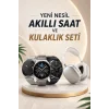 Yeni Nesil Sesli Görüşme Akıllı Saat ve Powerbank Çoklu Şarj Girişli Bluetooth Kulaklık Nabız Ölçer