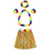Yetişkin ve Çocuk Uyumlu Luau Aloha Hawaii  Kolye Renkli Etek Taç ve Bileklik Seti