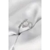 Yılan Model Gümüş Renk Zirkon Taşlı Kadın Yüzük