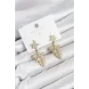 Yıldız Model Gold Renk Zirkon Taşlı Küpe