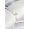 Yonca Model Zirkon Taşlı Gold Renk Asansörlü Su Yolu Bileklik