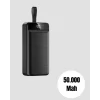 Yüksek Kapasiteli 50.000 mAh Powerbank – Type-C, Lightning ve Micro USB Uyumlu, Çoklu Cihaz Şarj Özellikli