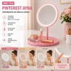 YUVARLAK  3 KADEME DOKUNMATİK LED MAKYAJ AYNASI BEYAZ-SARI-GÜNIŞIĞI (5047)