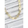 Yuvarlak Plaka Model Gold Renk Kadın Kolye
