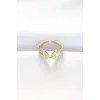 Zirkon Taşlı Gold Renk Ayarlanabilir Yüzük